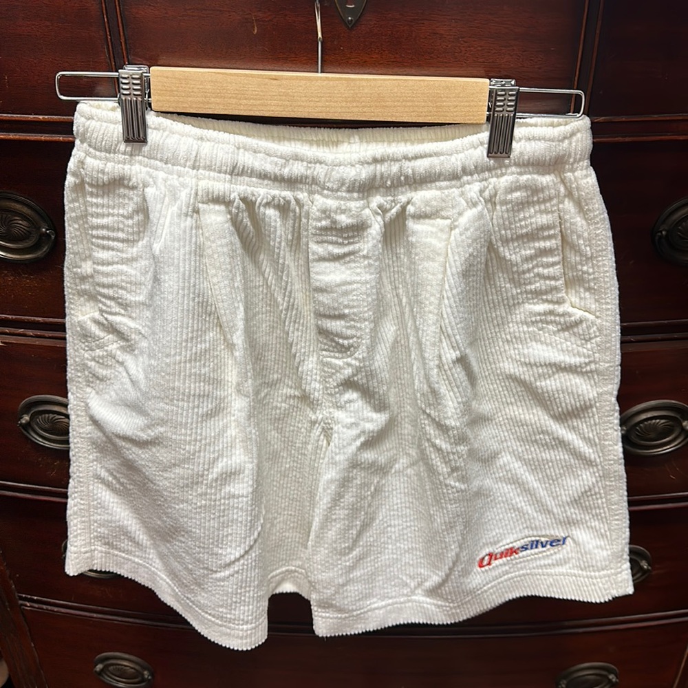 Quicksilver retro white corduroy shorts